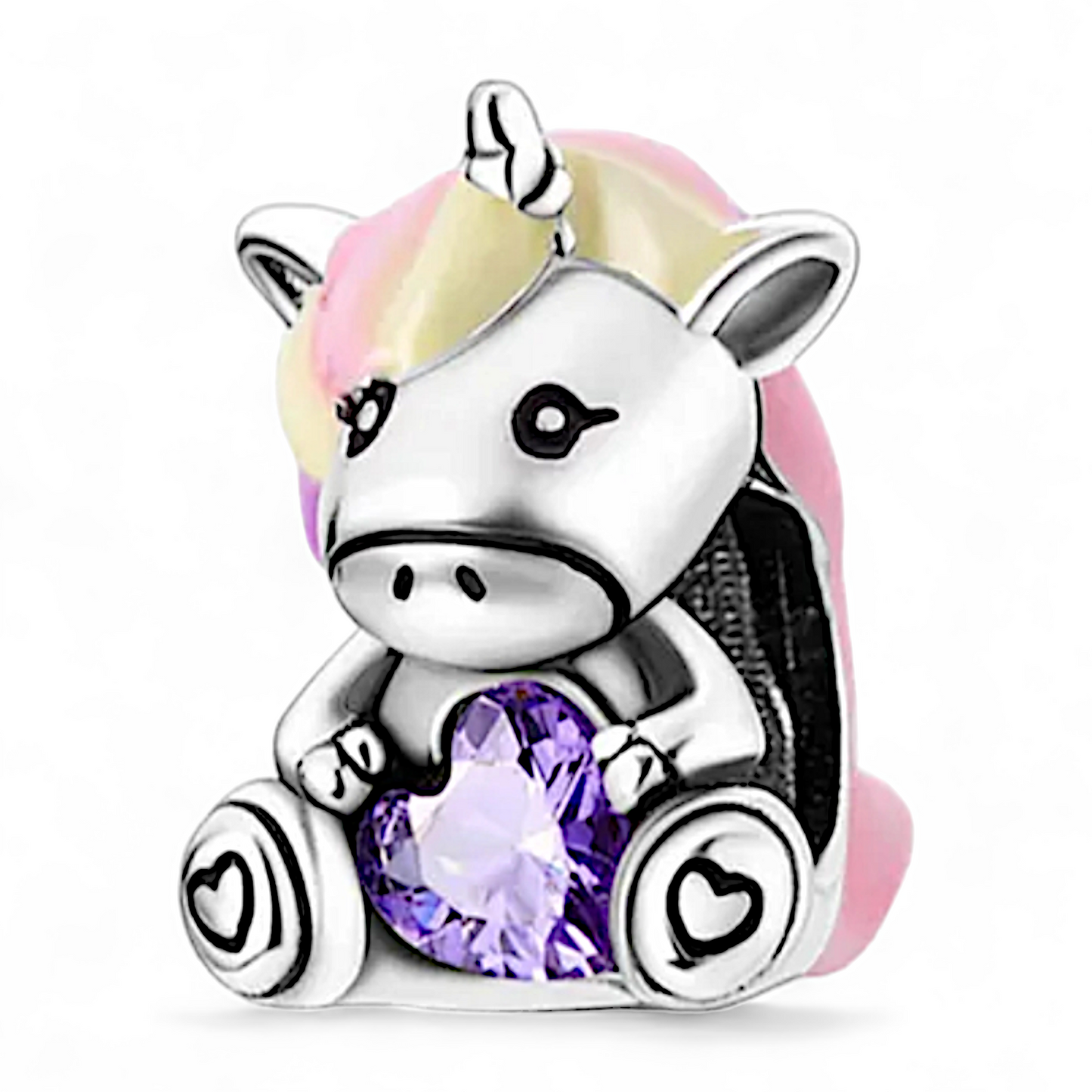 CHARM UNICORNIO CON ZIRCONIA MORADA