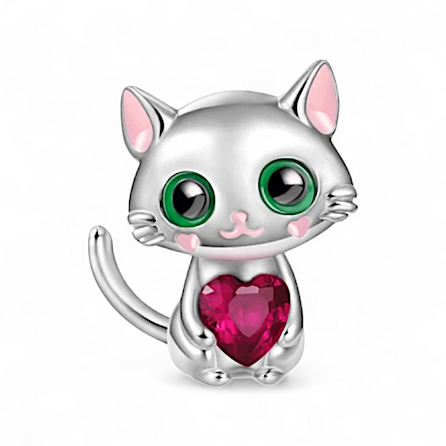 CHARM GATO CON ZIRCONIA ROJA