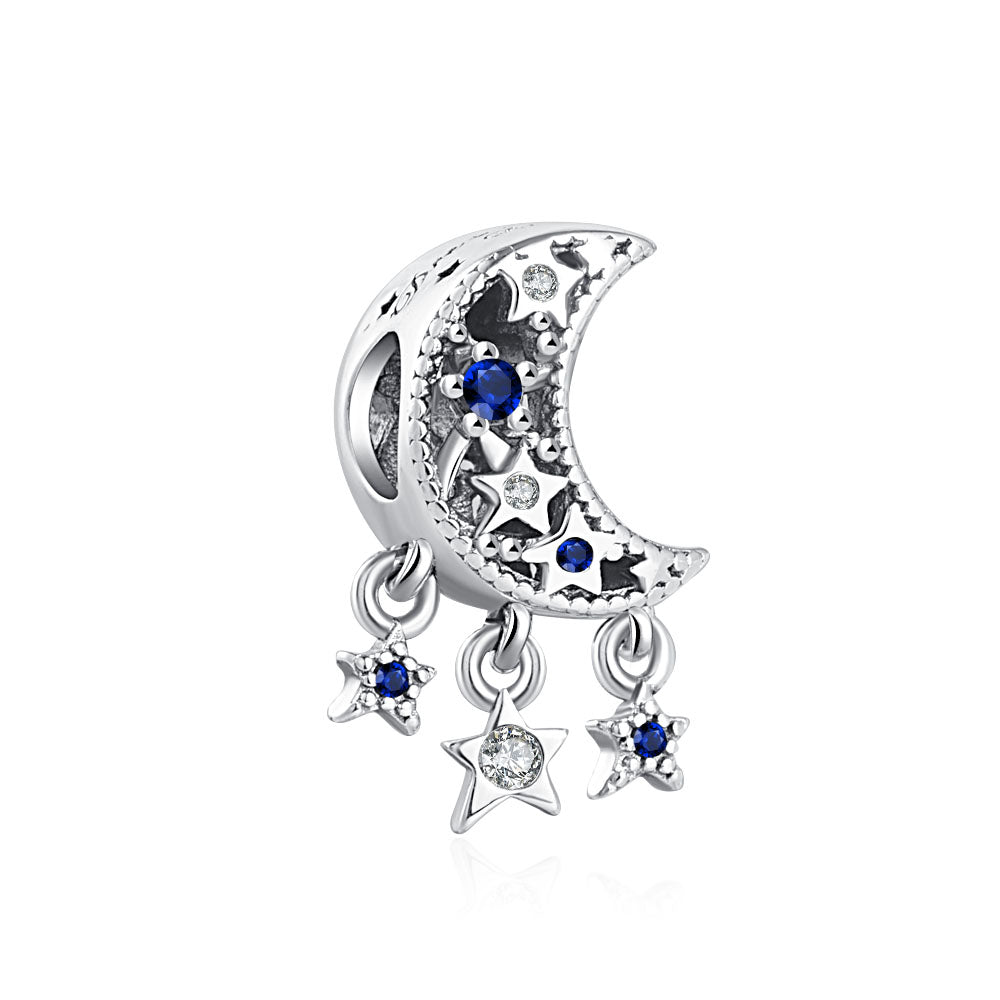 CHARM LUNA CON ZIRCONIA AZUL S925